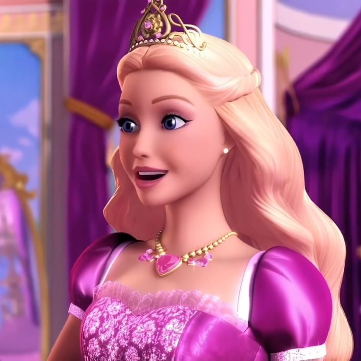 barbie the princess is smiling and wearing a tiara