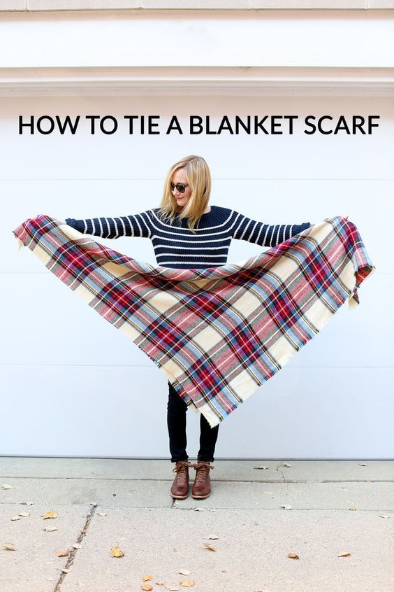 How to Tie a Blanket Scarf. The best tutorial for #FallFashion! Scarf With A Dress, Dresses For Big Bust, How To Wear A Blanket Scarf, Wear A Scarf, How To Wear A Scarf, Casual Dress Outfits, How To Wear Scarves, African Dresses For Women, Blanket Scarf