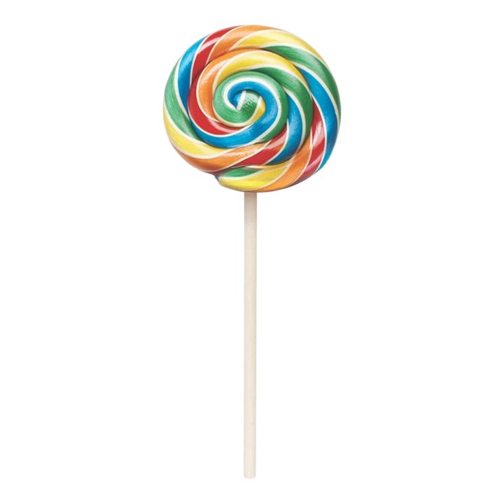 a colorful lollipop on a white background