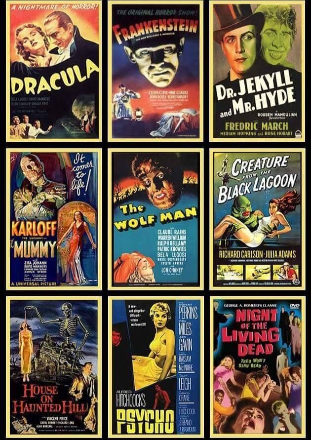 many different movie posters are shown together
