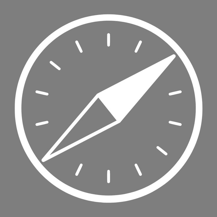 a white and gray clock with an arrow pointing to the left on a grey background