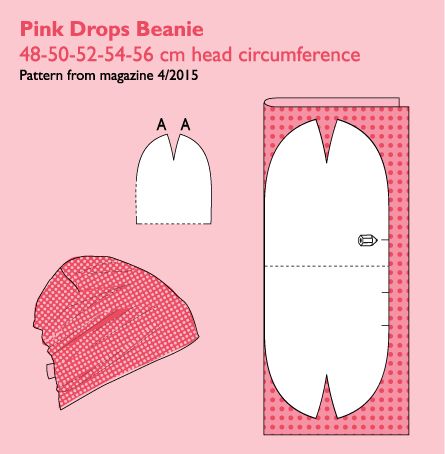 the pink drop beanie sewing pattern