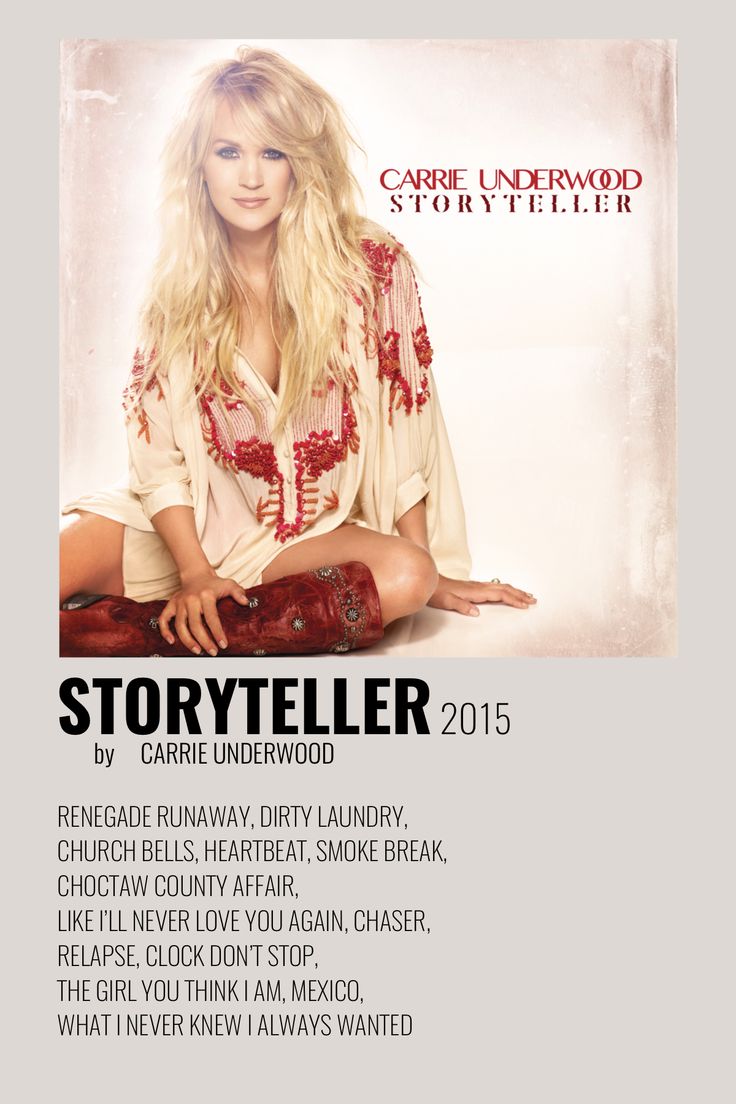 an advertisement for the concert storyteller, featuring a woman in white shirt and red boots