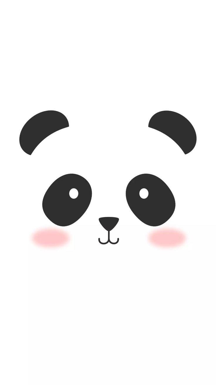 the panda face is black and white with pink eyes