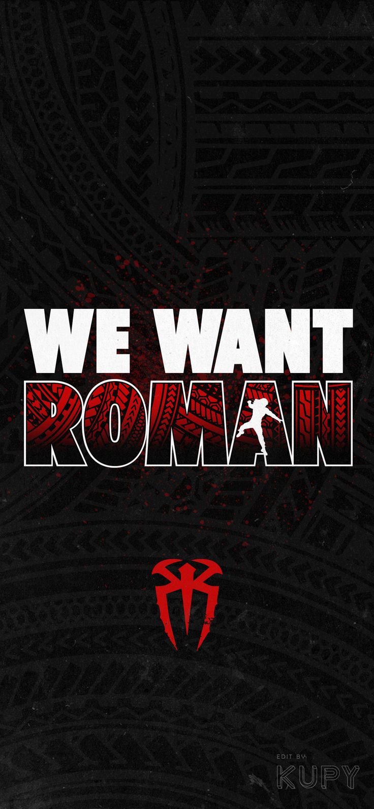 we want roman on the cover of an album with red and black lettering that reads, we