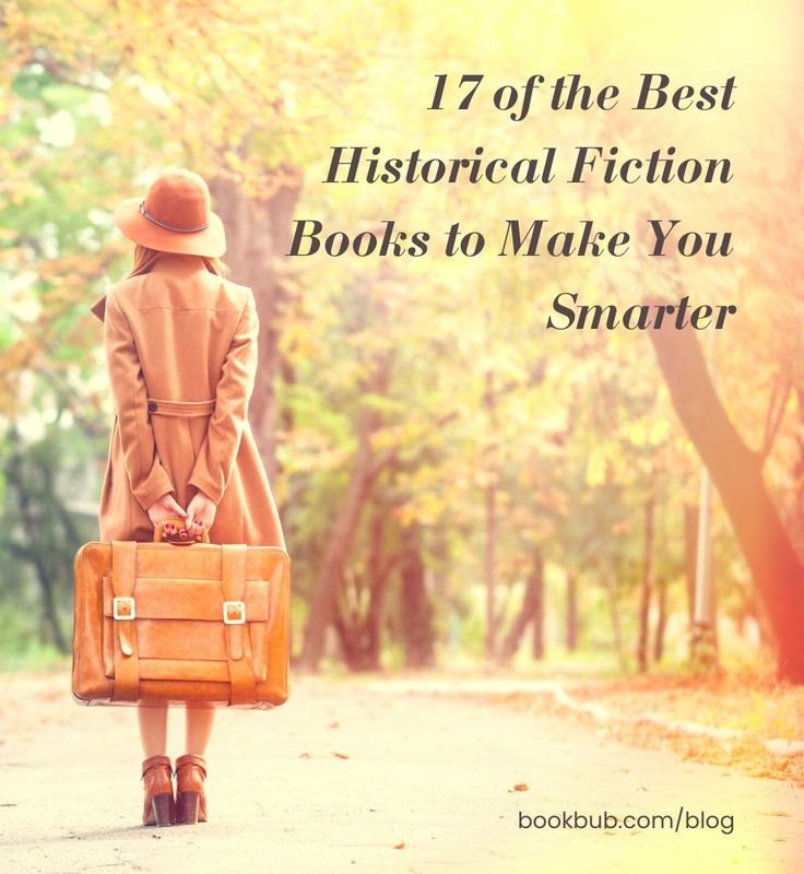 a woman walking down a road carrying a suitcase with the words 17 of the best historical fiction books to make you smarter