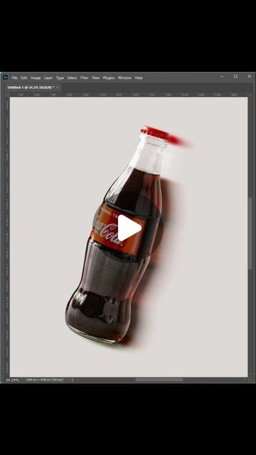 an image of a coca cola bottle being used to create a 3d effect in photoshop