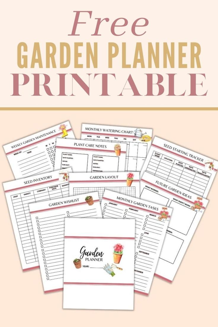 the free garden planner printable is shown