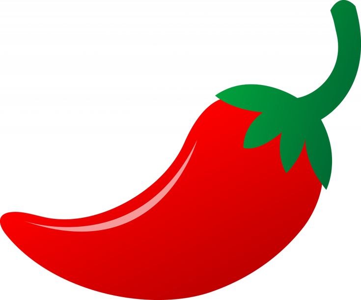 a red pepper on a white background with the word chilli in green letters below it