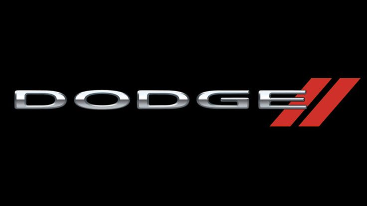 the dodge logo is shown on a black background with red and white letters that read, dodge