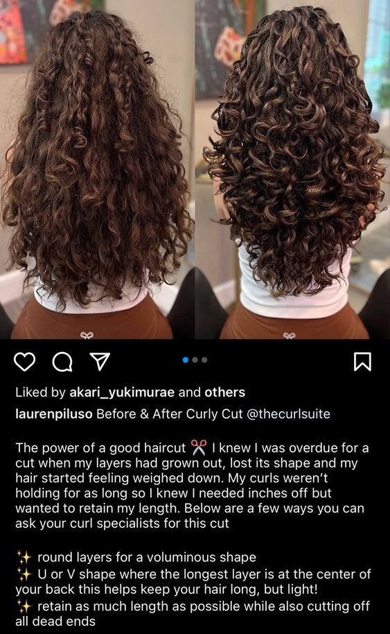 Curly Haircuts Layers Natural Curls, V Haircut For Long Hair Curly, Best Haircut For Long Curly Hair, Long 2c Haircut, Layers On Curly Hair Long, V Shape Curly Haircut, Long Wavy Haircut Ideas, Mid Curly Haircuts, Long Layered Haircuts For Curly Hair