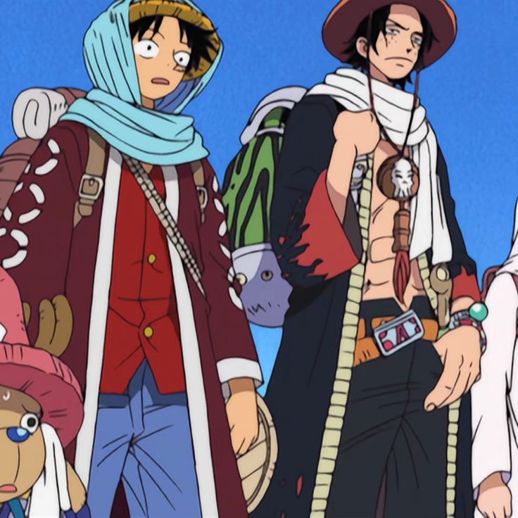 one piece characters standing next to each other