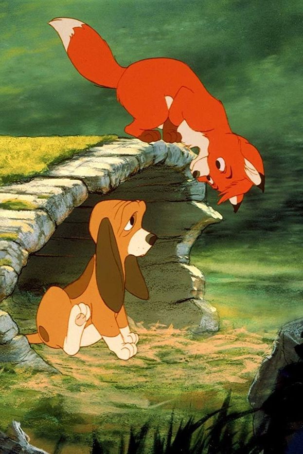 the fox and the hound from disney's animated movie