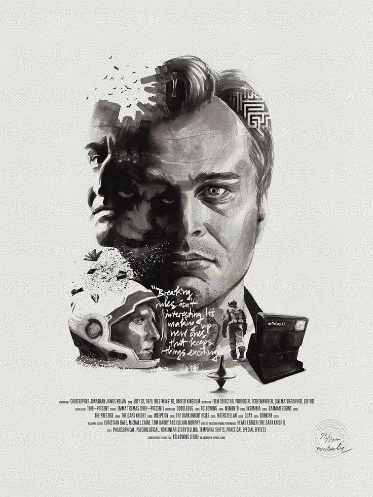 a movie poster with a man's face in the center