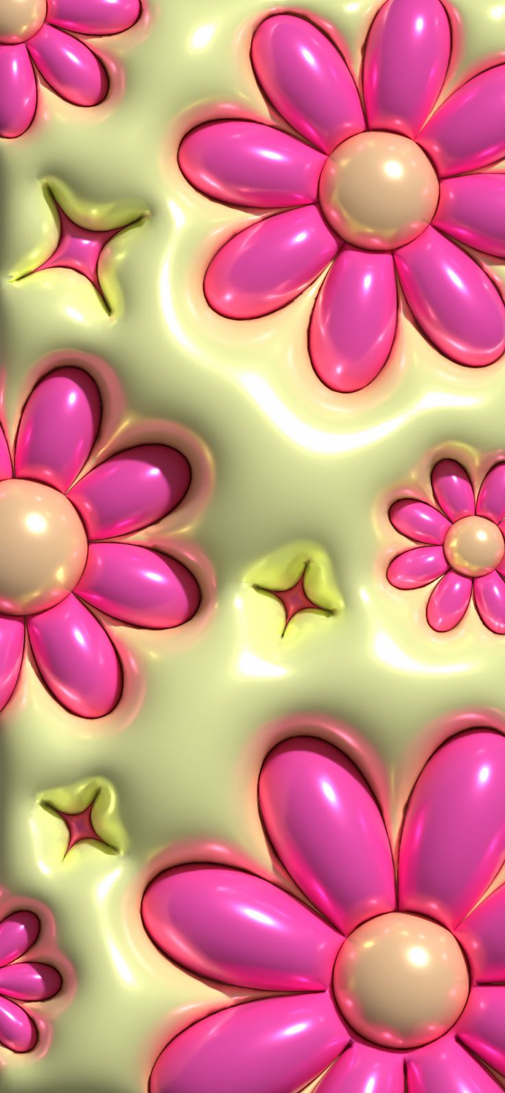 pink flowers floating on top of each other