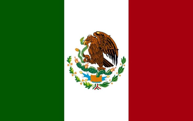 the flag of mexico is shown in red, white and green with an eagle on it