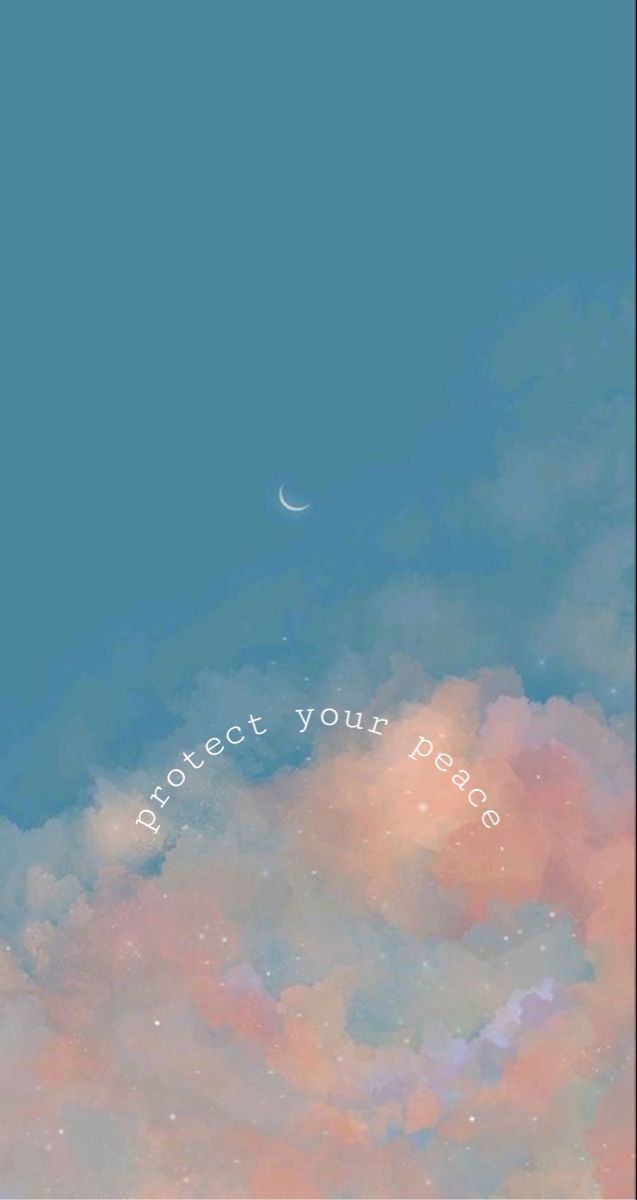 the sky is filled with clouds, and there is a message written on it that reads protect your peace