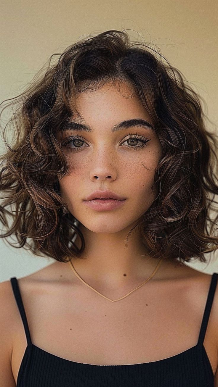Curls That Flatter: 24 Hairstyles for Round Faces Short Hair Wavy Natural Round Face, Curly Shag Bob Hairstyles, Curly Haired Celebrities, Short Hair Curly With Bangs, Curly Wavy Highlights, Styling Shoulder Length Curly Hair, Natural Curly Bobs, Oval Face Hairstyles Curly Hair, Short Curly Hair With Face Framing