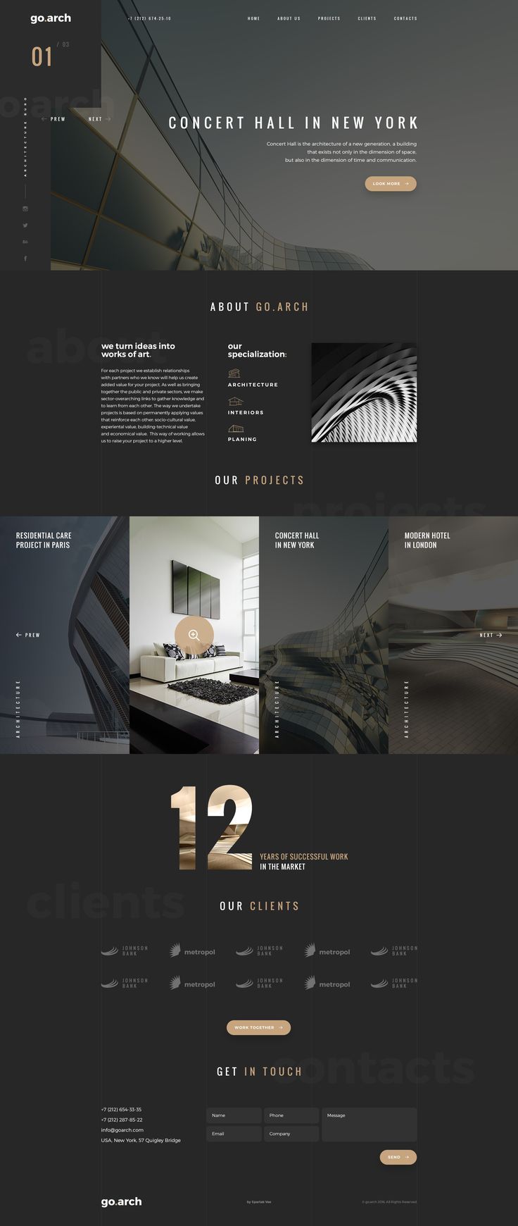 the website design is designed to look like it has been created in black and gold