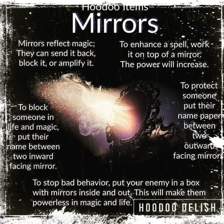 a poster with words describing the benefits of mirrors