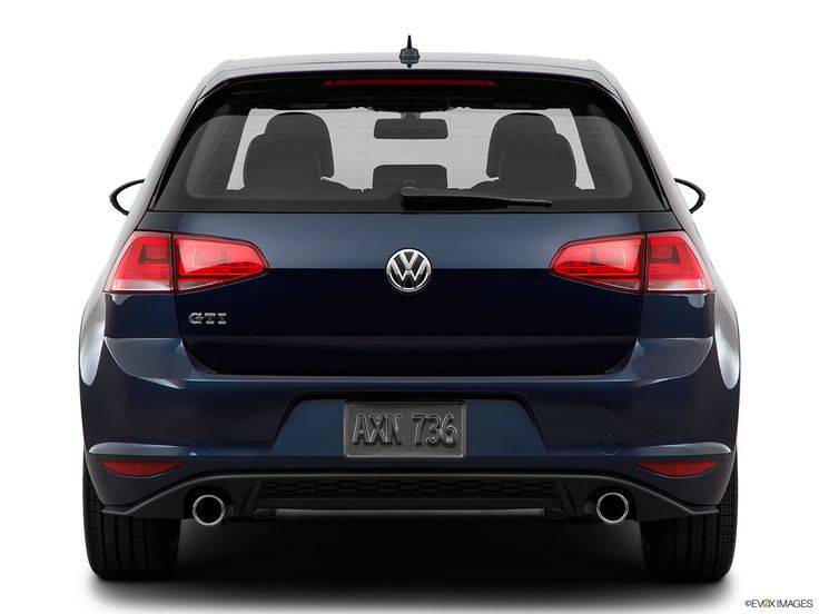 the back end of a blue volkswagen suv