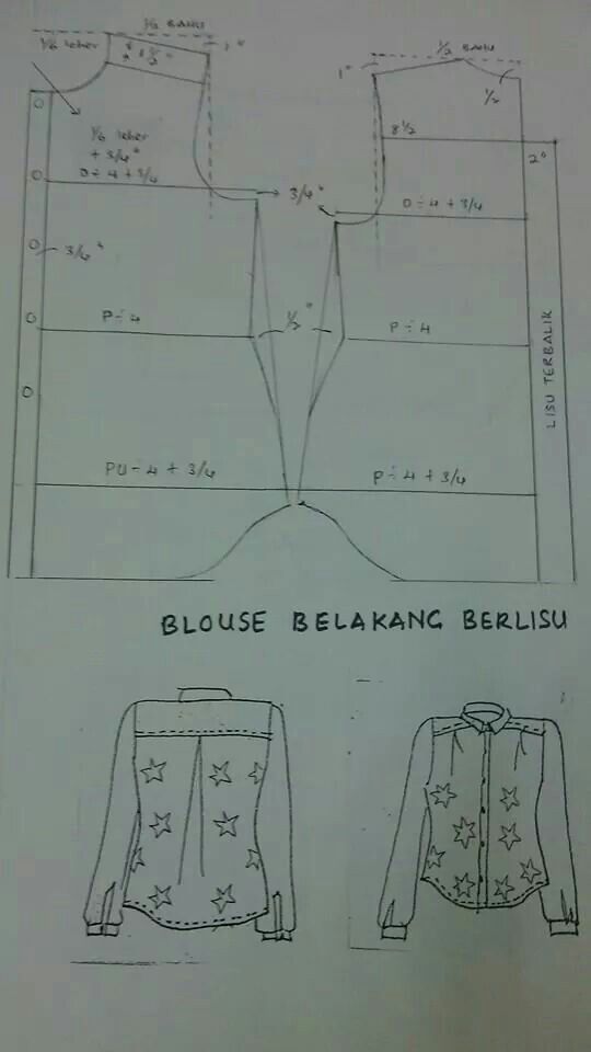the diagram shows how to make a blouse