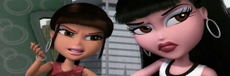 two animated women standing next to each other