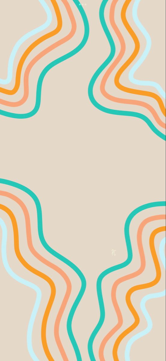 an abstract background with wavy lines in orange, blue and green colors on a beige background