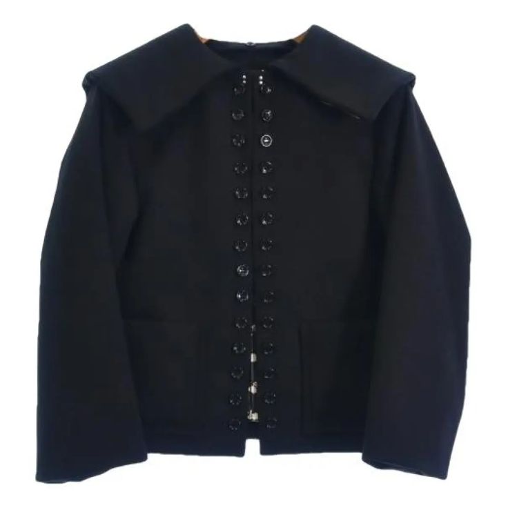 a black jacket with buttons on the front