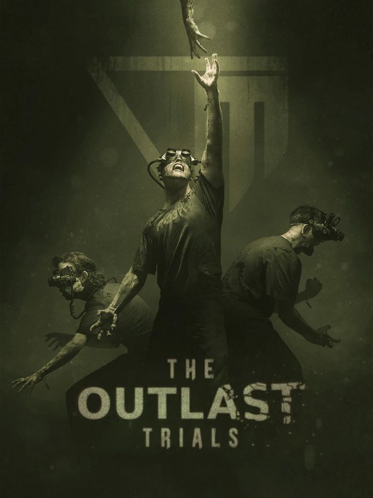 the outlast trials movie poster with three people reaching up to catch a bird