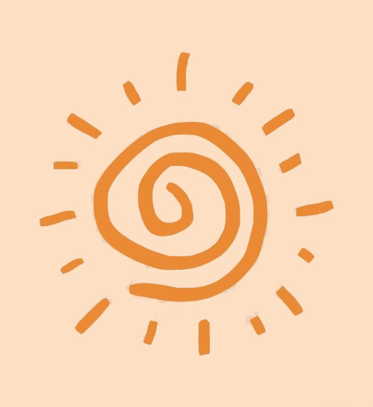 an orange and white logo with the sun in the middle on a beige background,