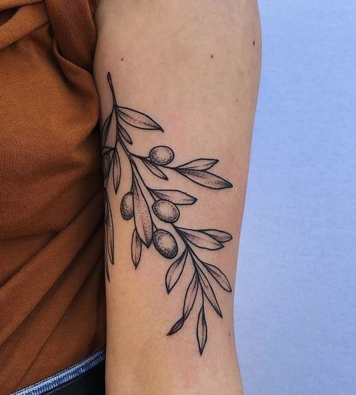 tattooleavesolives Tattoo Leaves, Tatoo Flowers, Botanisches Tattoo, Olive Tattoo, Olive Branch Tattoo, American Traditional Tattoo Designs, Traditional Tattoo Designs, Branch Tattoo, Symbol Of Peace