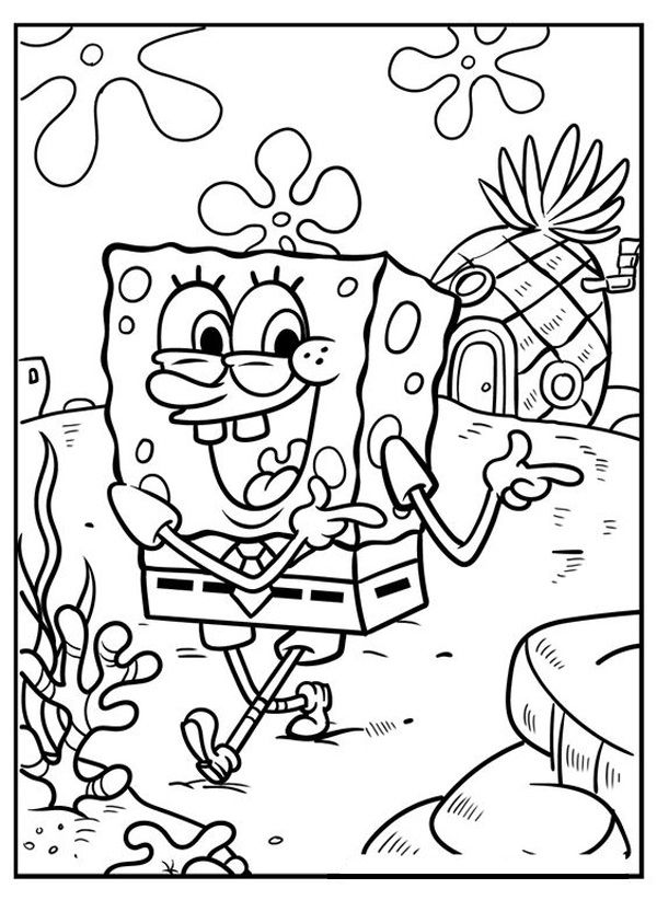 spongebob coloring pages for kids to print out and color with the spongebob