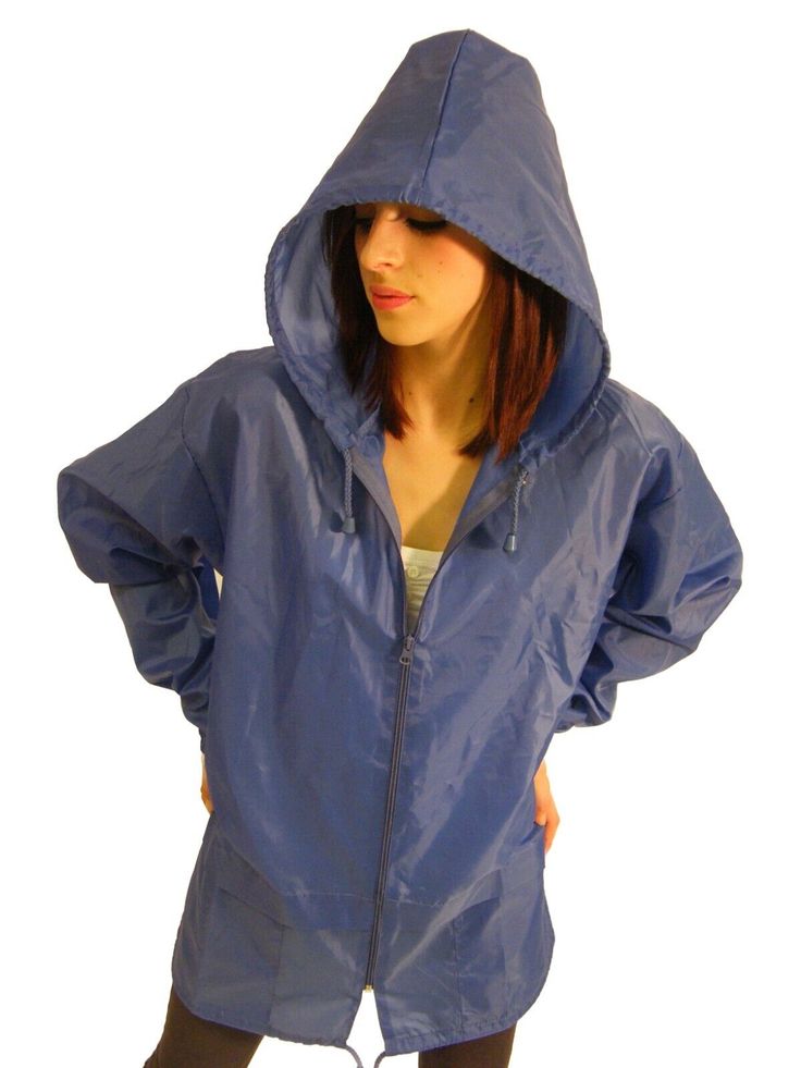 Brand New Blue Waterproof Kagoule Raincoat Rain Mac Jacket Colour Royal Blue Size Medium This raincoat is lightweight and practical. In a long thigh length and with plenty of room for clothes underneath, it offers total protection from the elements. Essential for travel or camping, and easy to pack in your bag.  Product details: Quality 2 ounce waterproof nylon Drawstring around hood and waist Two slip pockets Thigh length for added coverage Please check for other sizes and colours in our eBay s Pink Raincoat, Rain Mac, North Face Rain Jacket, Hooded Raincoat, Raincoats For Women, Rain Coat, Rain Wear, Coat Jacket, Cool Girl