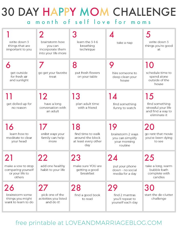 the 30 day happy mom challenge is here to help you get organized and have fun