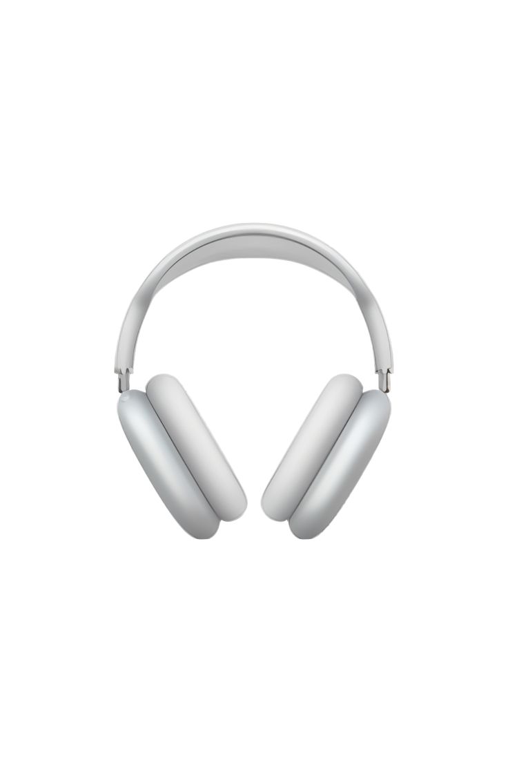 an image of white headphones on a white background with space for your own text