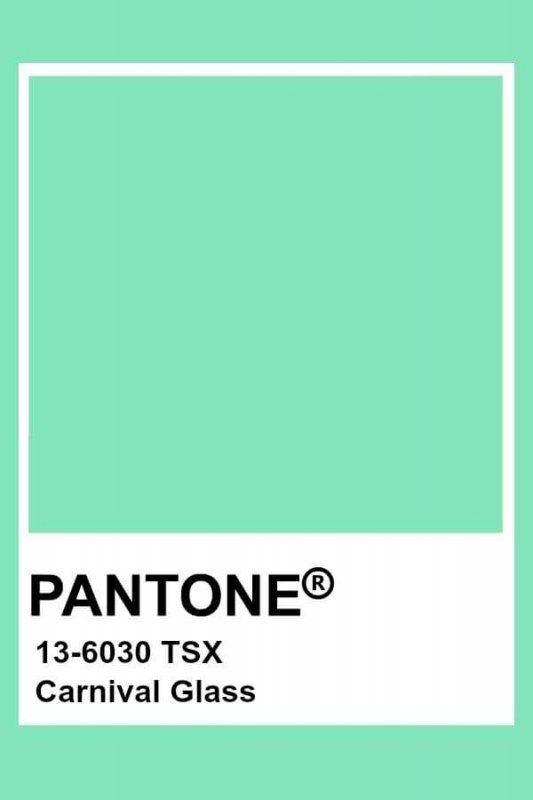 pantone's color is shown in the green background, and it has a white square