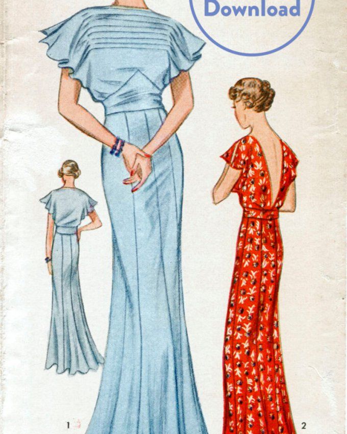 an old fashion sewing pattern for a woman's dress