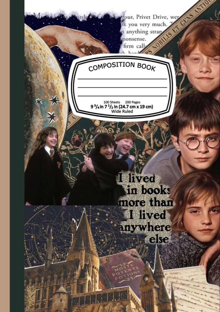 a collage of harry potter and hermione's hogwarts