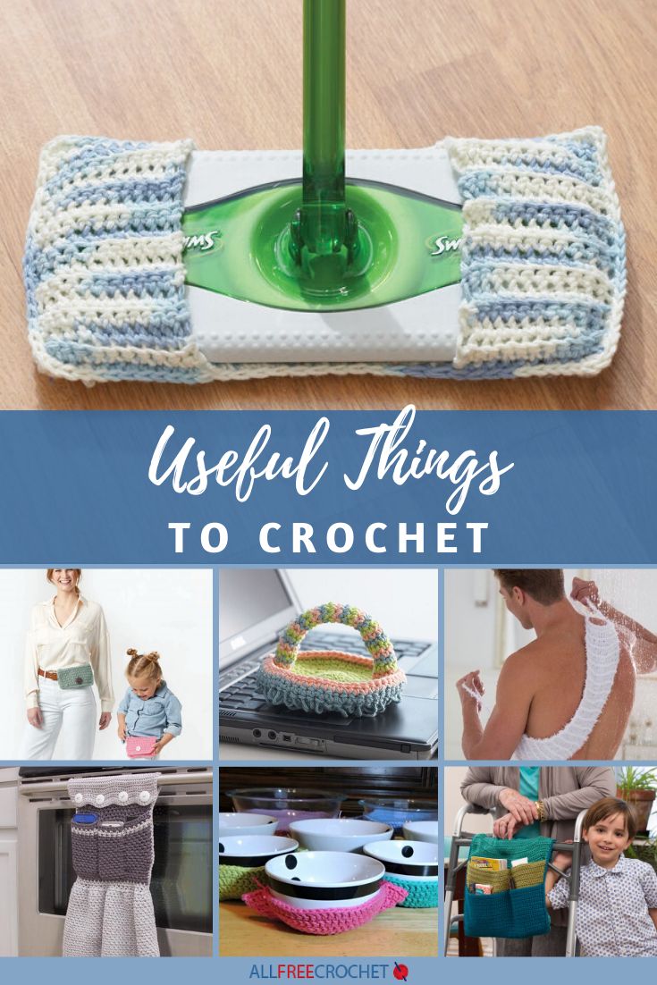 several pictures of different things to crochet with text overlay that reads useful things to crochet
