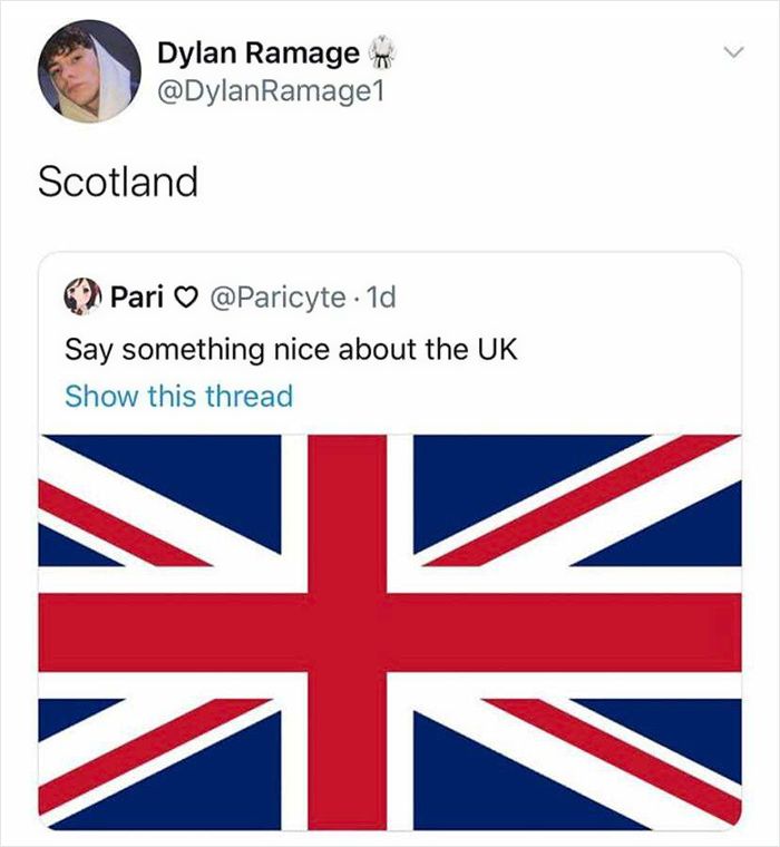 the british flag is being used to describe what people are talking about in this language