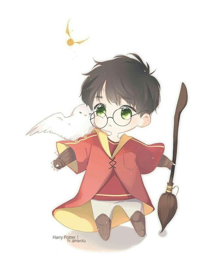 Harry Potter Harry Potter Cute Pictures Cartoon, Harry Potter Chibi Art, Harry Potter Cartoon Wallpaper, Hedwig Fanart, Harry Potter Anime Art, Chibi Harry Potter, Fanart Harry Potter, Harry Potter Chibi, Stickers Harry Potter