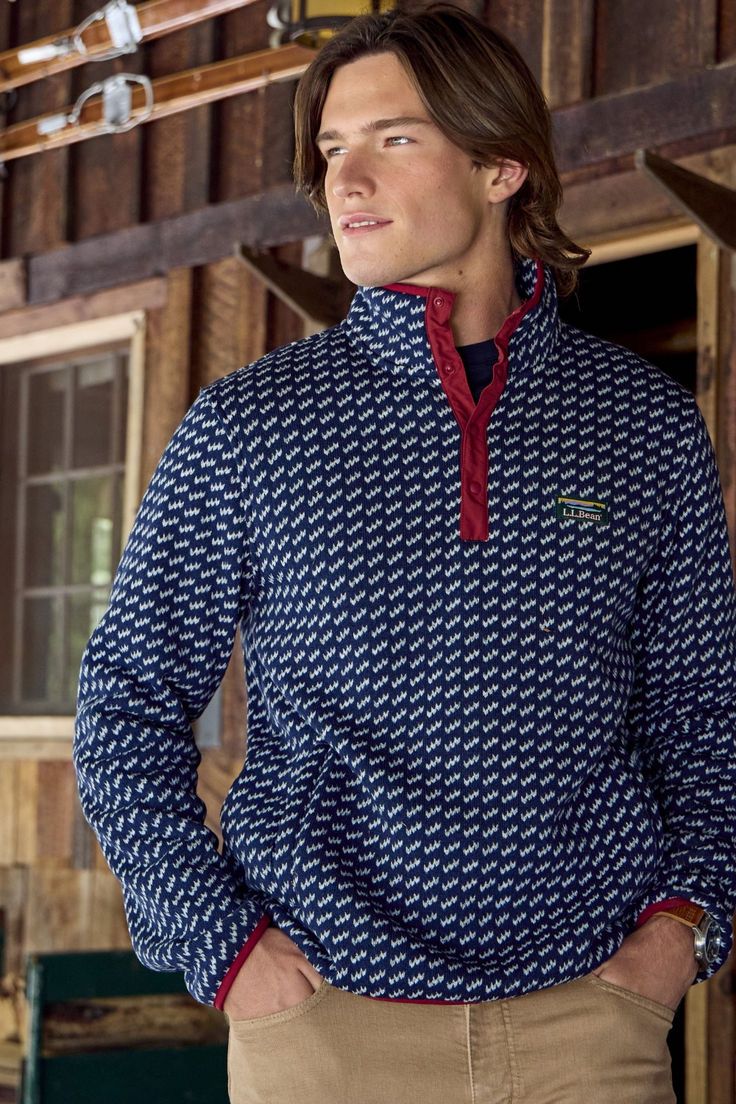 The ultimate sweater fleece – made from superior fabric and offered at an unbeatable price. Mens Fleece, Ll Bean, L L Bean, Printed Sweatshirts, Fleece Pullover, Fall Winter, On Sale, Free Shipping, Fabric