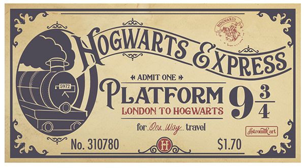 the hogwarts express ticket for platform 9