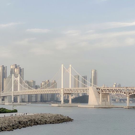 a large bridge spanning over a body of water