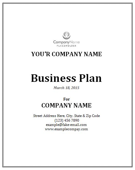 the business plan for company name is shown in black and white, with an image of a