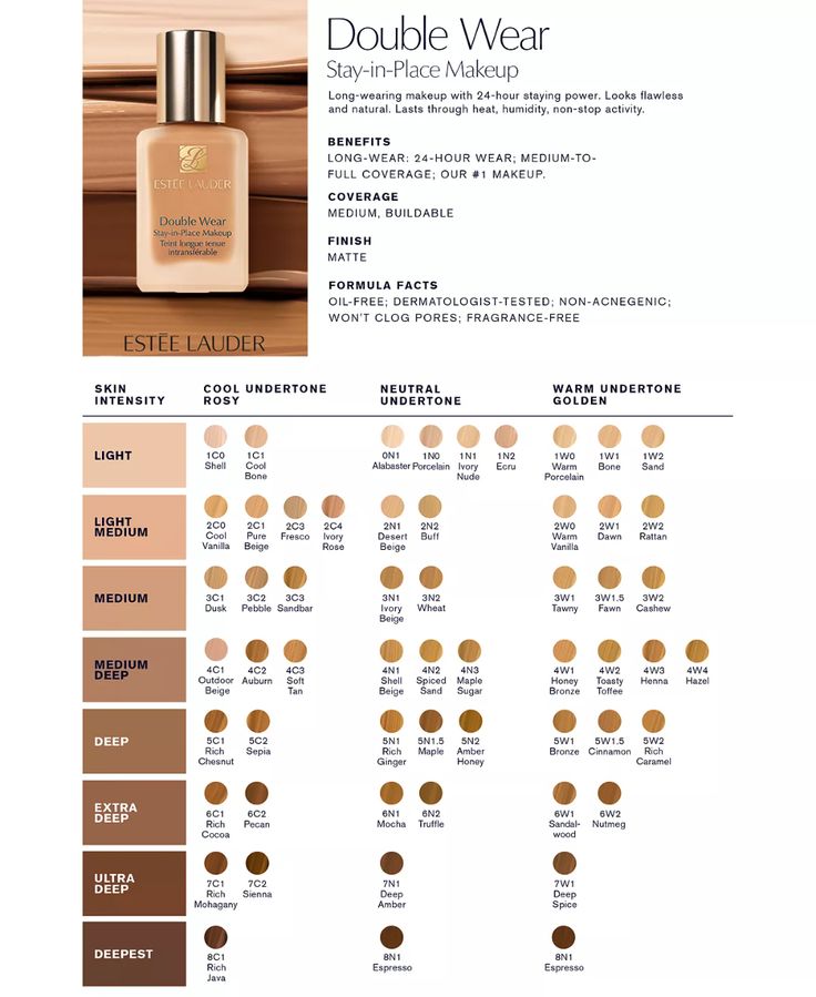 Estée Lauder - Double Wear Stay-in-Place Makeup, 1 oz. Estee Lauder Foundation Shades, Este Lauder Double Wear, Double Wear Estee Lauder, Estee Lauder Foundation, Estee Lauder Double Wear Foundation, Foundation Swatches, Estée Lauder Double Wear, Foundation For Oily Skin, Double Wear Foundation