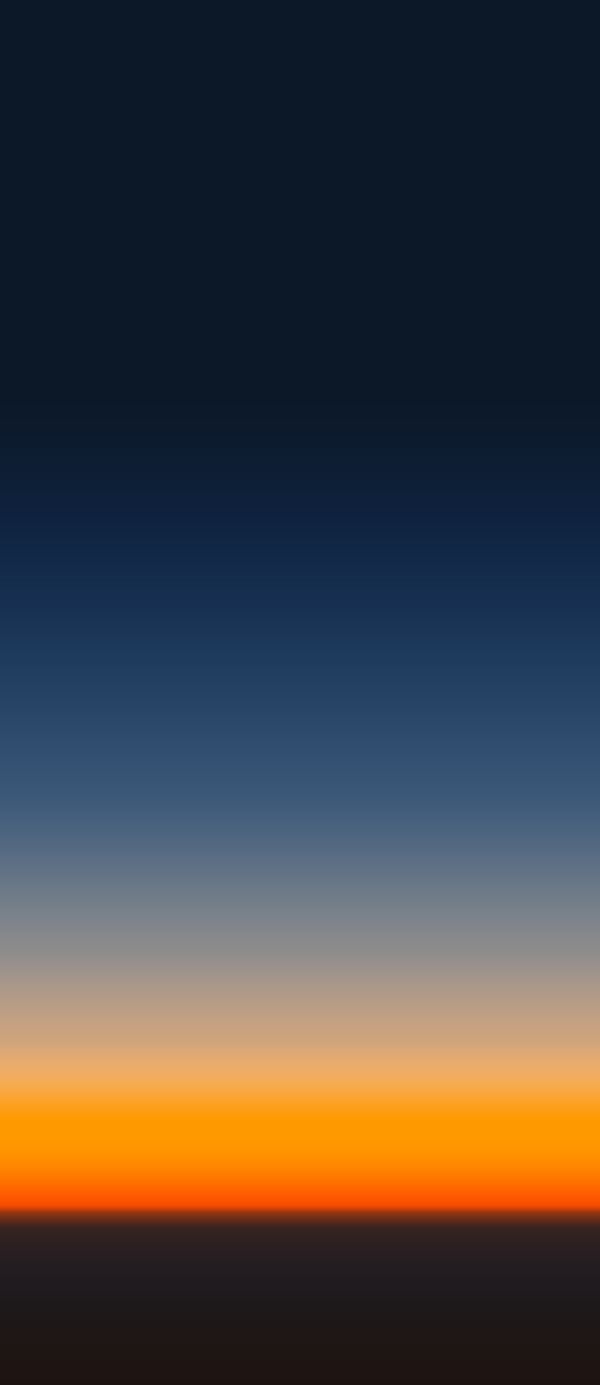 an orange and blue sky with the sun setting in the distance, as seen from space