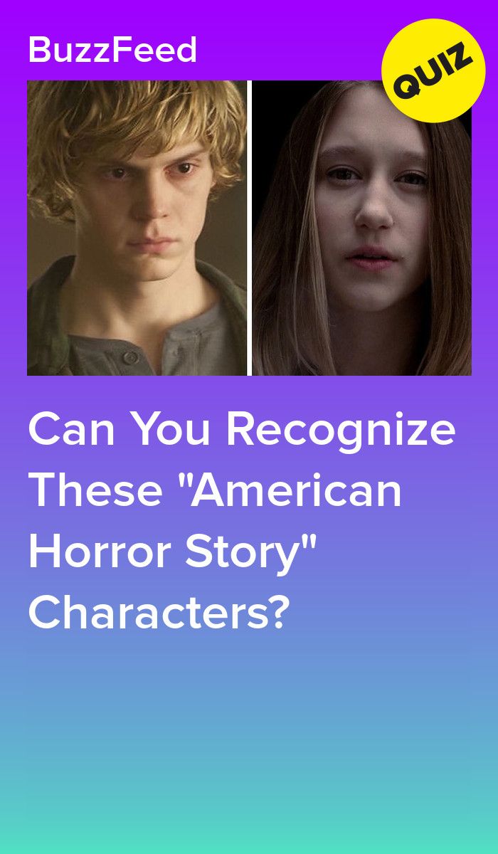 two people with the words can you recognize these'american horror characters? character quiz