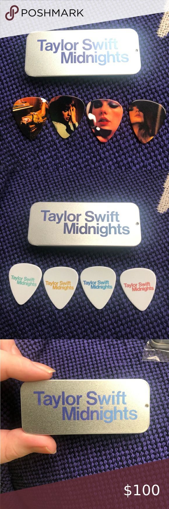 NIB: Set of 4 Taylor Swift Midnights Guitar Picks Taylor Swift Guitar Pick, Guitar Picks Diy, Taylor Swift Guitar, 2023 Festival, Taylor Swift Midnights, Dream Things, Music Crafts, Taylor Swift Album, 12th Birthday